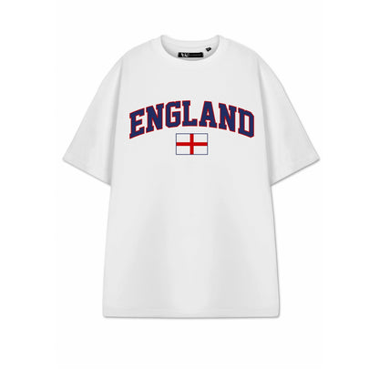 White - Front - Show Me The Merch Unisex Adult England Flag T-Shirt
