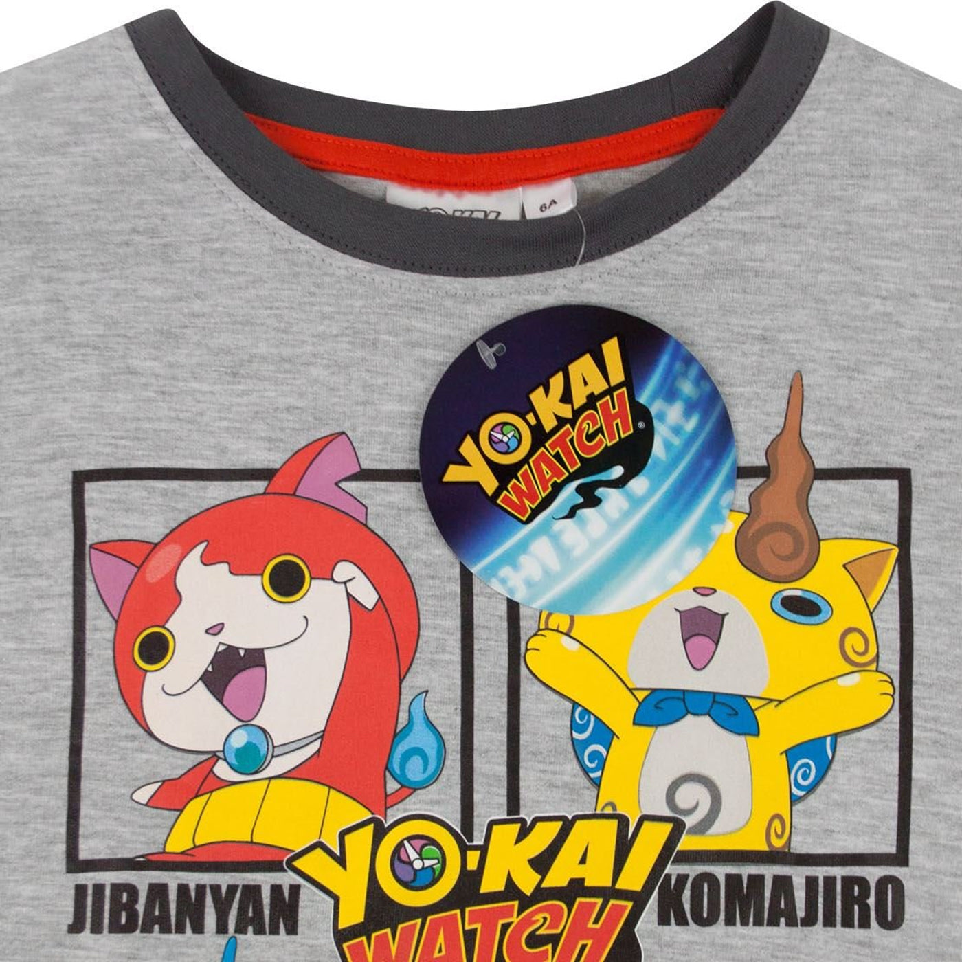 Grey - Back - Yo-Kai Watch Childrens-Kids Character Panel Long Pyjama Set