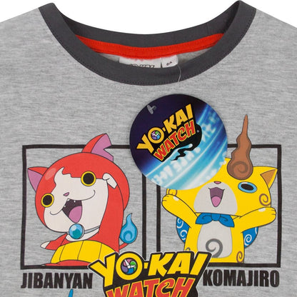 Grey - Back - Yo-Kai Watch Childrens-Kids Character Panel Long Pyjama Set