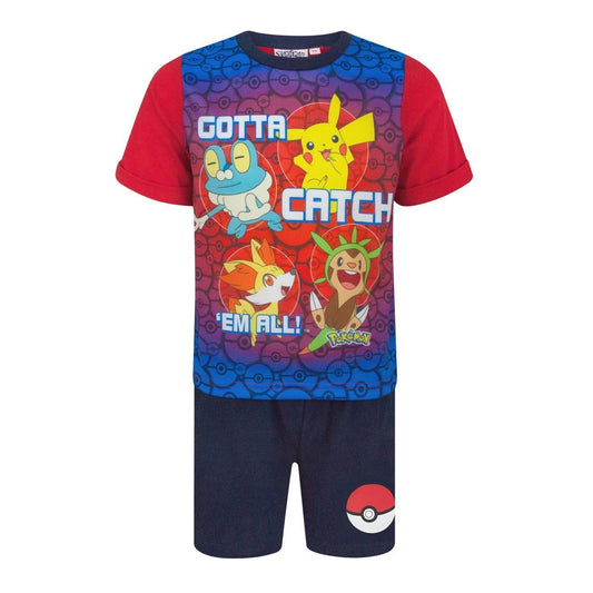 Multicoloured - Front - Pokemon Boys Gotta Catch ´Em All! Short Pyjama Set