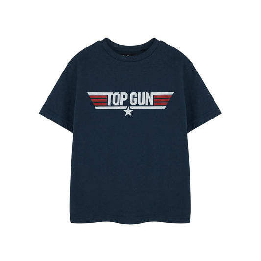 Navy - Front - Top Gun Boys Mini Me Short-Sleeved T-Shirt