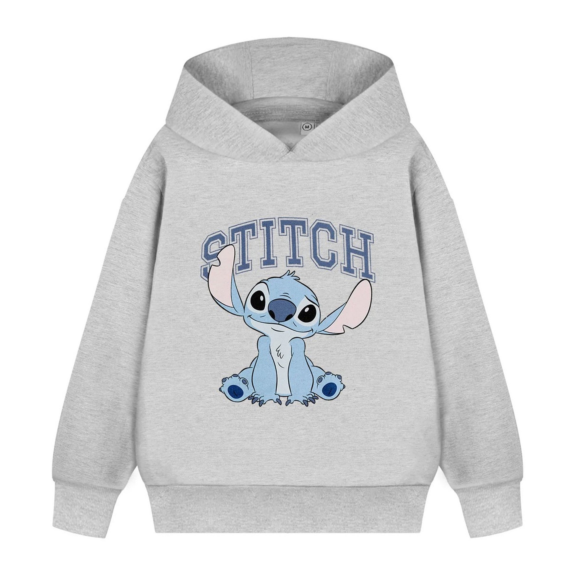 Grey Marl - Front - Lilo & Stitch Girls College Hoodie