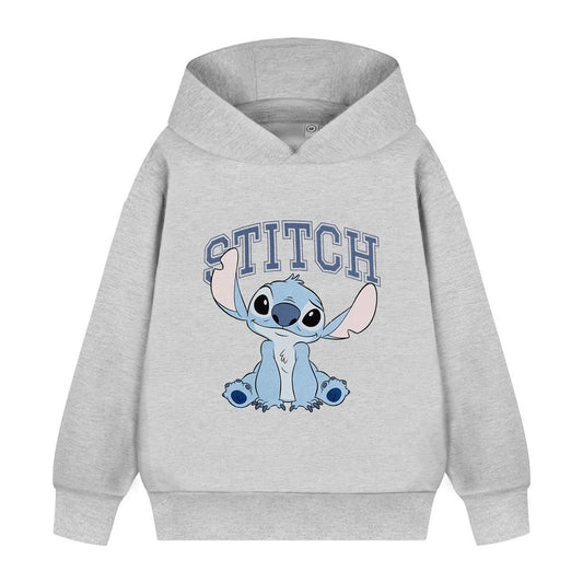 Grey Marl - Front - Lilo & Stitch Girls College Hoodie