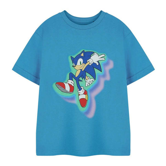 Blue - Front - Sonic The Hedgehog Boys Glow Trio Short-Sleeved T-Shirt