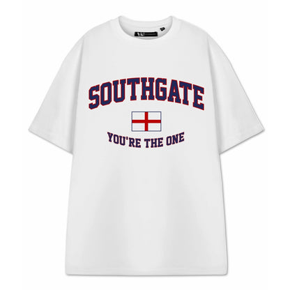 White - Front - Show Me The Merch Unisex Adult Southgate Short-Sleeved T-Shirt