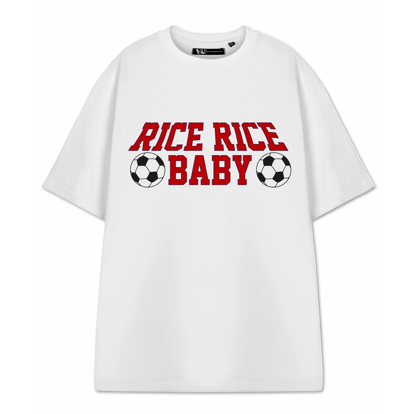 White - Front - Show Me The Merch Unisex Adult Rice Rice Baby Short-Sleeved T-Shirt