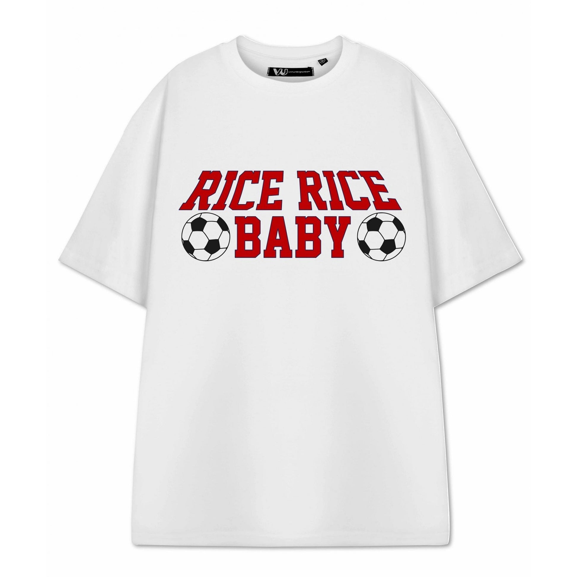 White - Front - Show Me The Merch Unisex Adult Rice Rice Baby Short-Sleeved T-Shirt