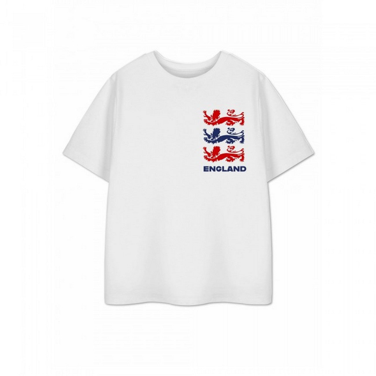 White - Back - Show Me The Merch Childrens-Kids Three Lions Short-Sleeved T-Shirt