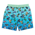 Blue - Back - Minecraft Boys Creeper Swim Shorts