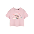 Pink - Front - Pusheen Womens-Ladies Peachy Short-Sleeved Crop T-Shirt