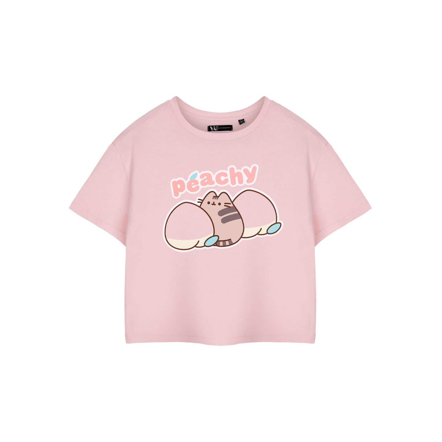 Pink - Front - Pusheen Womens-Ladies Peachy Short-Sleeved Crop T-Shirt