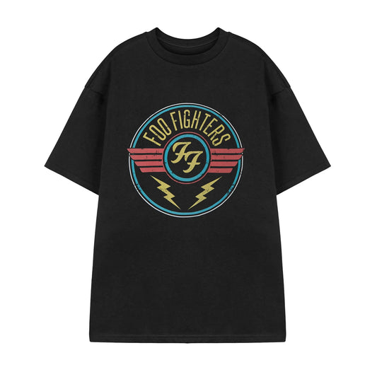 Black - Front - Foo Fighters Mens Lightning T-Shirt