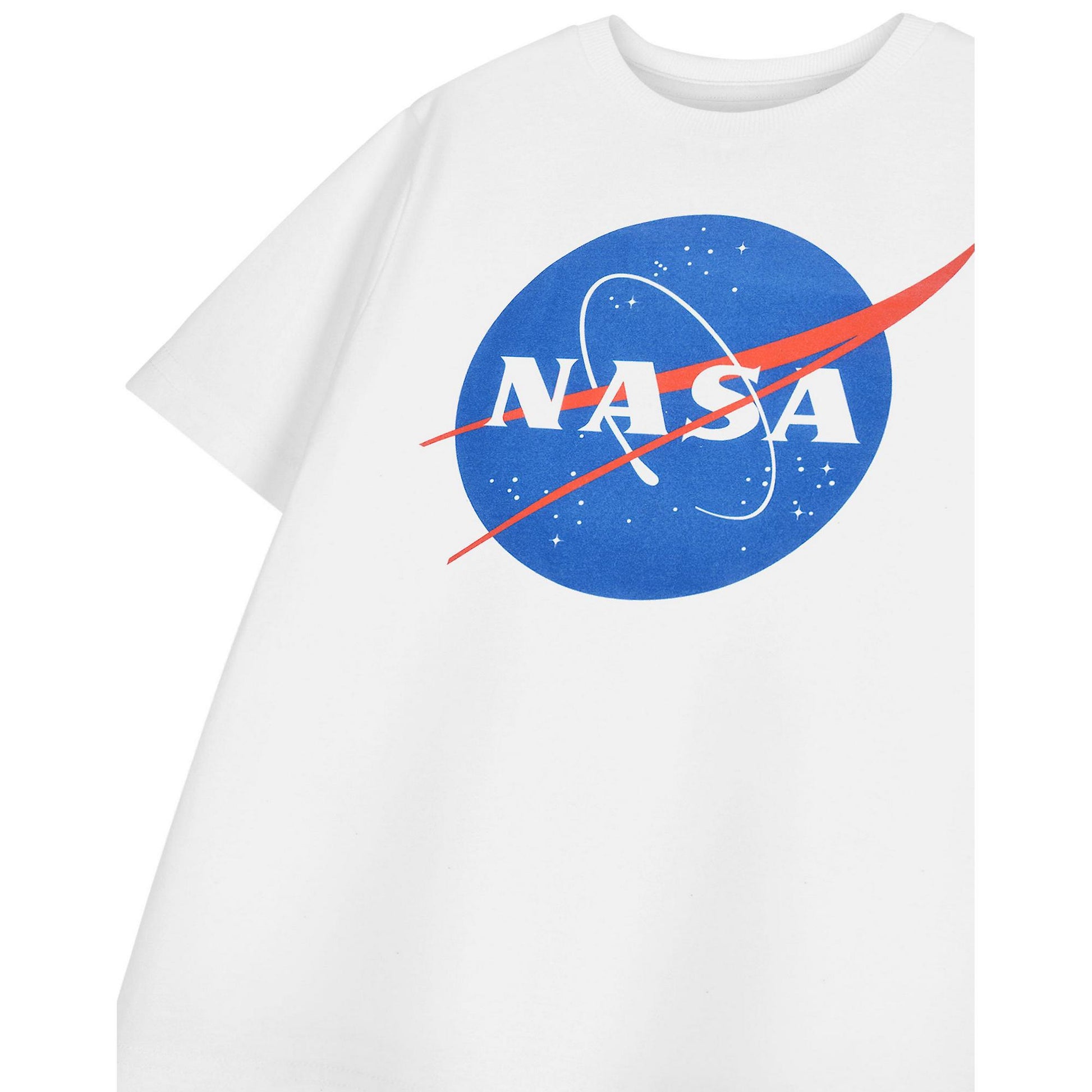 White - Side - NASA Childrens-Kids Classic Logo Short-Sleeved T-Shirt