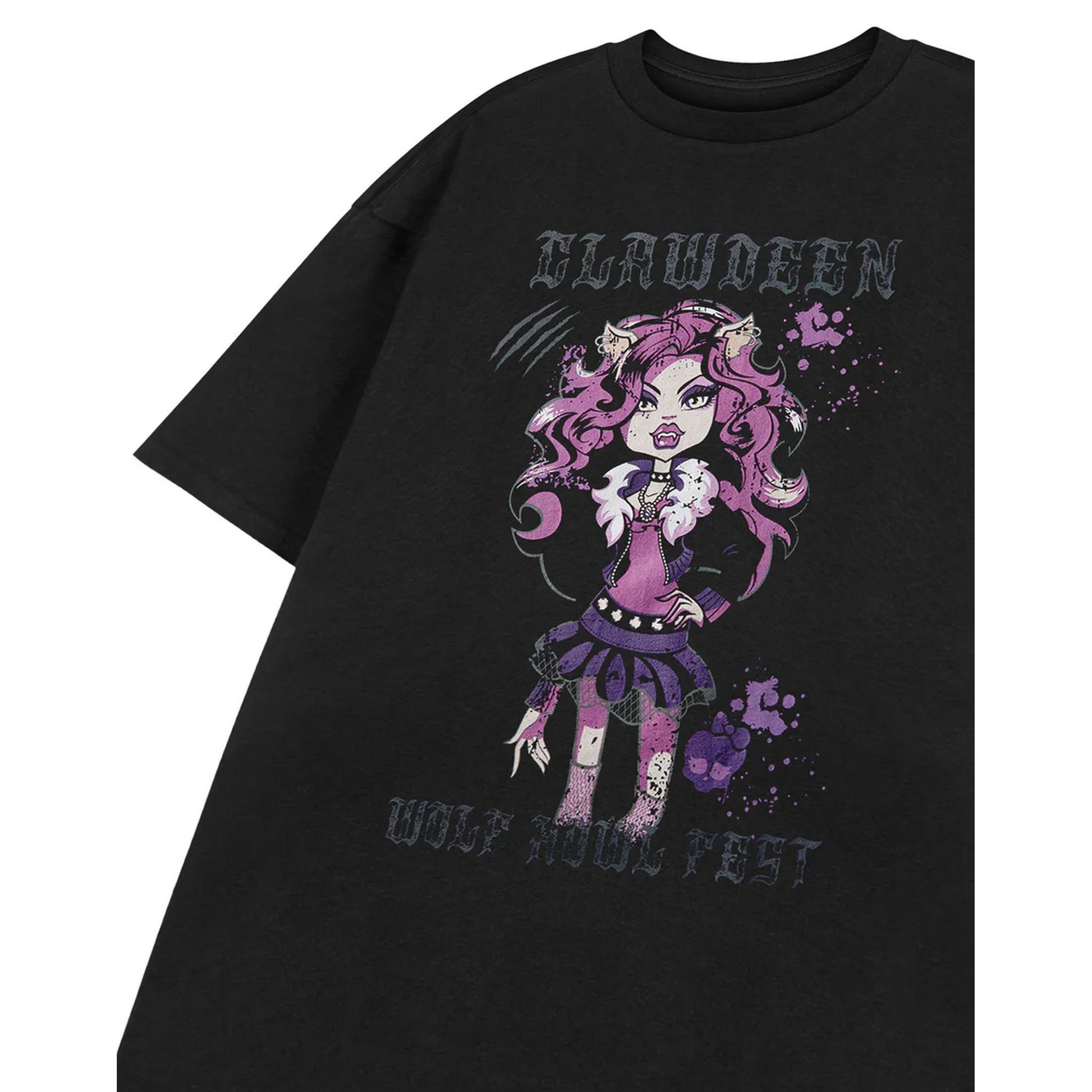 Black - Lifestyle - Monster High Womens-Ladies Howl Feet Short-Sleeved T-Shirt