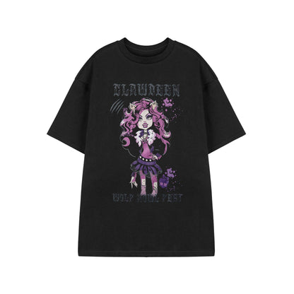 Black - Front - Monster High Womens-Ladies Howl Feet Short-Sleeved T-Shirt