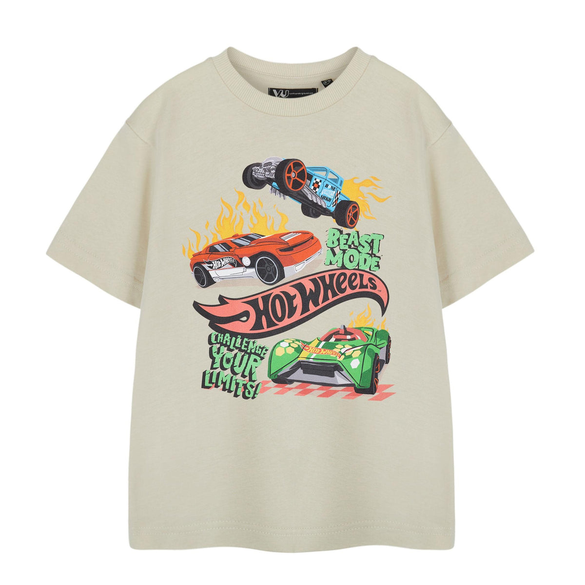 Oatmeal - Front - Hot Wheels Boys Beast Mode T-Shirt