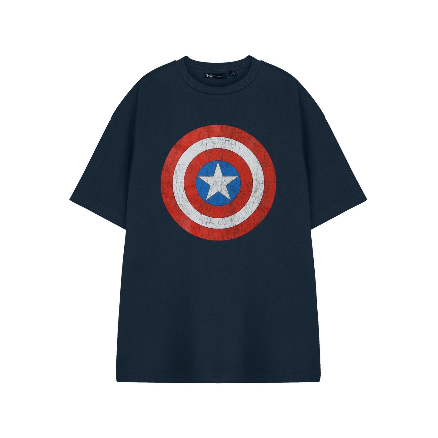 Navy - Front - Captain America Mens Shield Short-Sleeved T-Shirt
