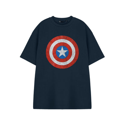 Navy - Front - Captain America Mens Shield Short-Sleeved T-Shirt