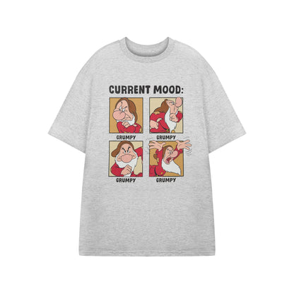 Grey Marl - Front - Snow White And The Seven Dwarfs Mens Current Mood T-Shirt