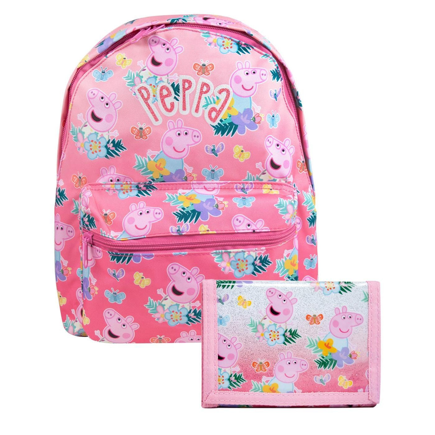 Pink - Front - Peppa Pig Girls All-Over Print Backpack