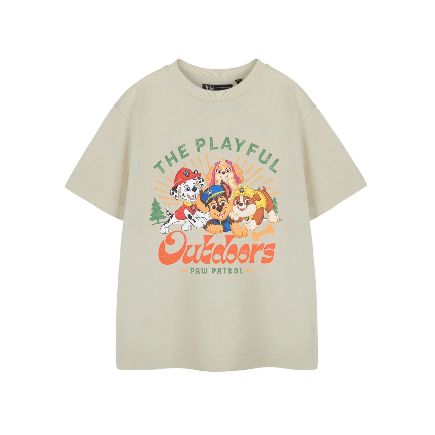 Oatmeal - Front - Paw Patrol Boys Playful Outdoors Short-Sleeved T-Shirt