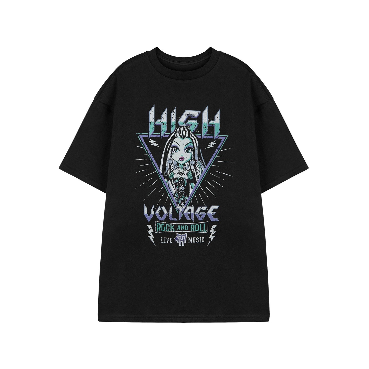 Black - Front - Monster High Womens-Ladies High Voltage Short-Sleeved T-Shirt