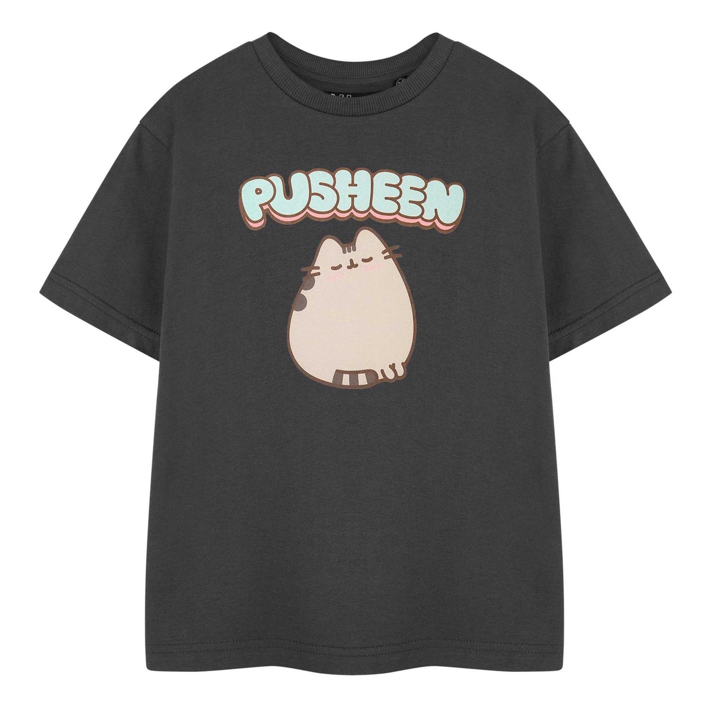 Charcoal - Front - Pusheen Girls Blush Short-Sleeved T-Shirt
