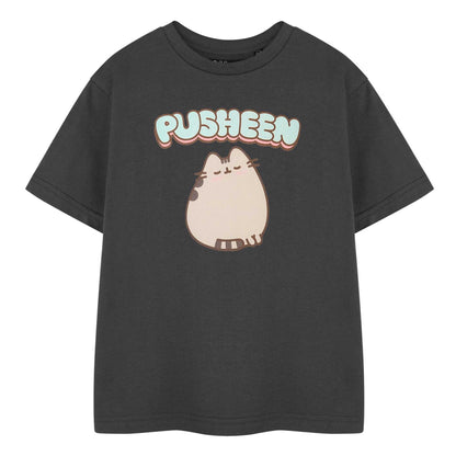 Charcoal - Front - Pusheen Girls Blush Short-Sleeved T-Shirt
