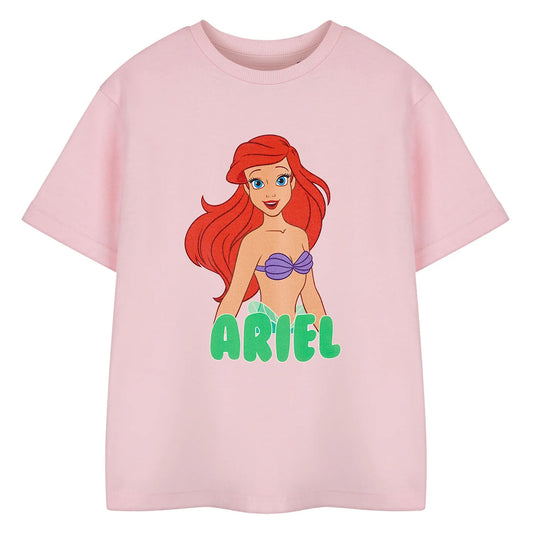 Pink - Front - The Little Mermaid Girls Ariel Short-Sleeved T-Shirt
