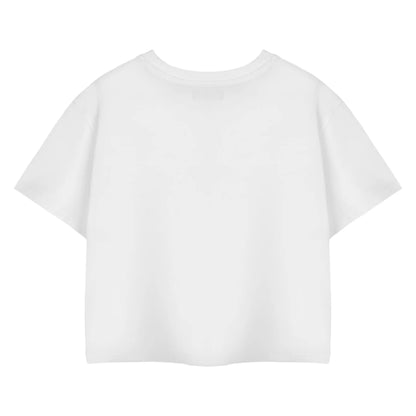 White - Back - Barbie Womens-Ladies California Dream Short-Sleeved Crop T-Shirt