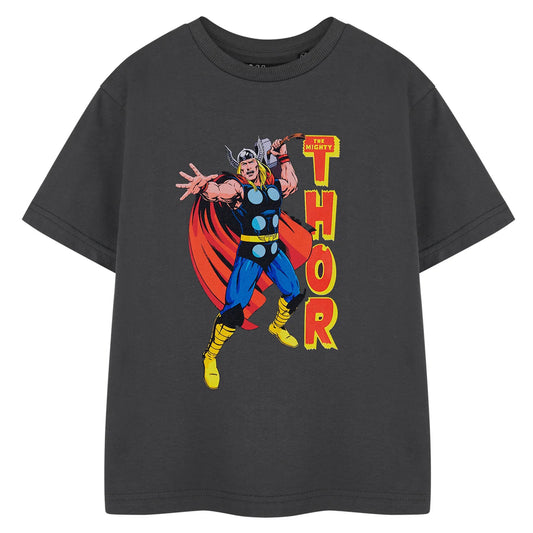 Charcoal - Front - Thor Boys Short-Sleeved T-Shirt