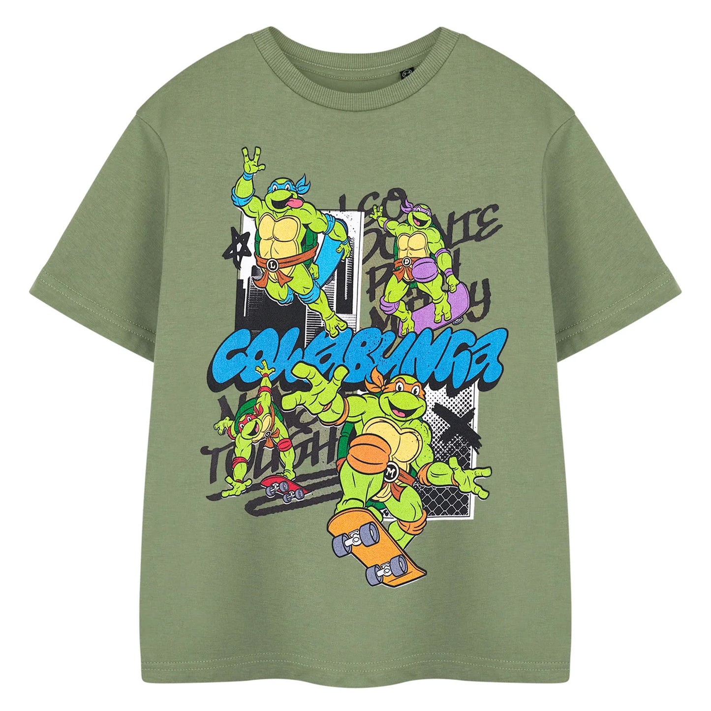 Khaki Green - Front - Teenage Mutant Ninja Turtles Boys Cowabunga T-Shirt