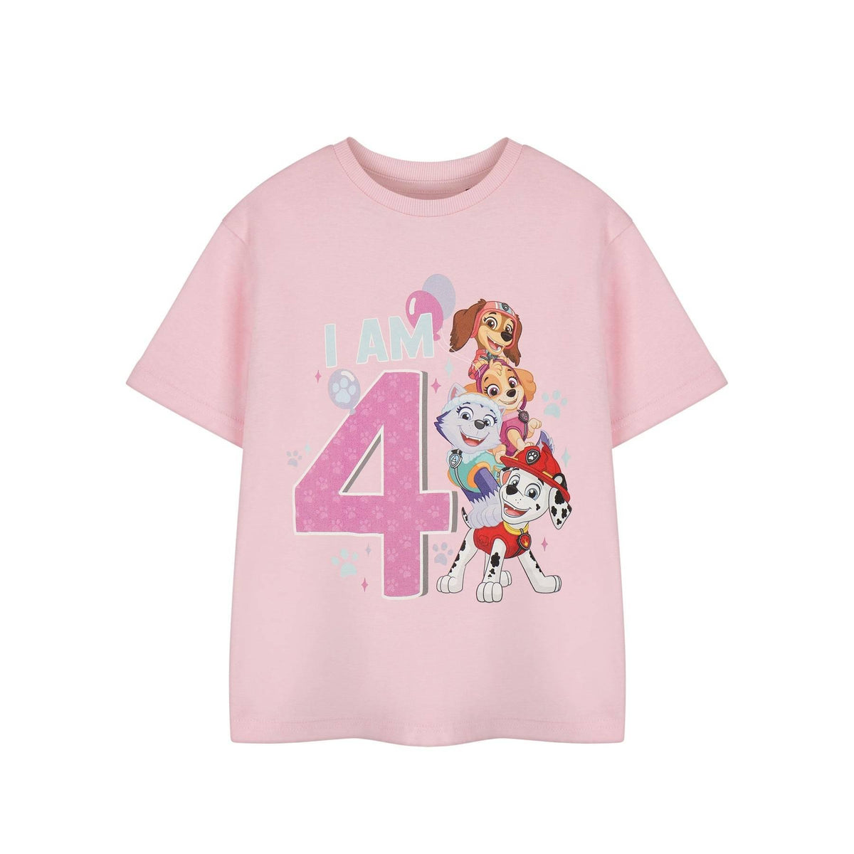Pink - Lifestyle - Paw Patrol Girls Short-Sleeved Birthday T-Shirt