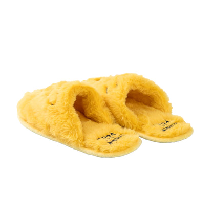Yellow - Back - Winnie the Pooh Womens-Ladies Face Embroidered Mule Slippers