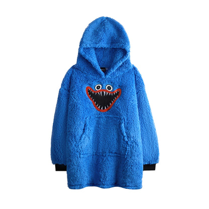 Blue - Front - Poppy Playtime Boys Character Blanket Hoodie