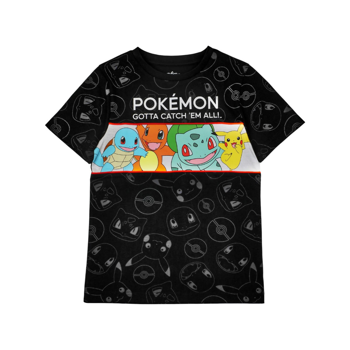 Black - Front - Pokemon Boys Characters Short-Sleeved T-Shirt