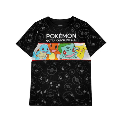 Black - Front - Pokemon Boys Characters Short-Sleeved T-Shirt