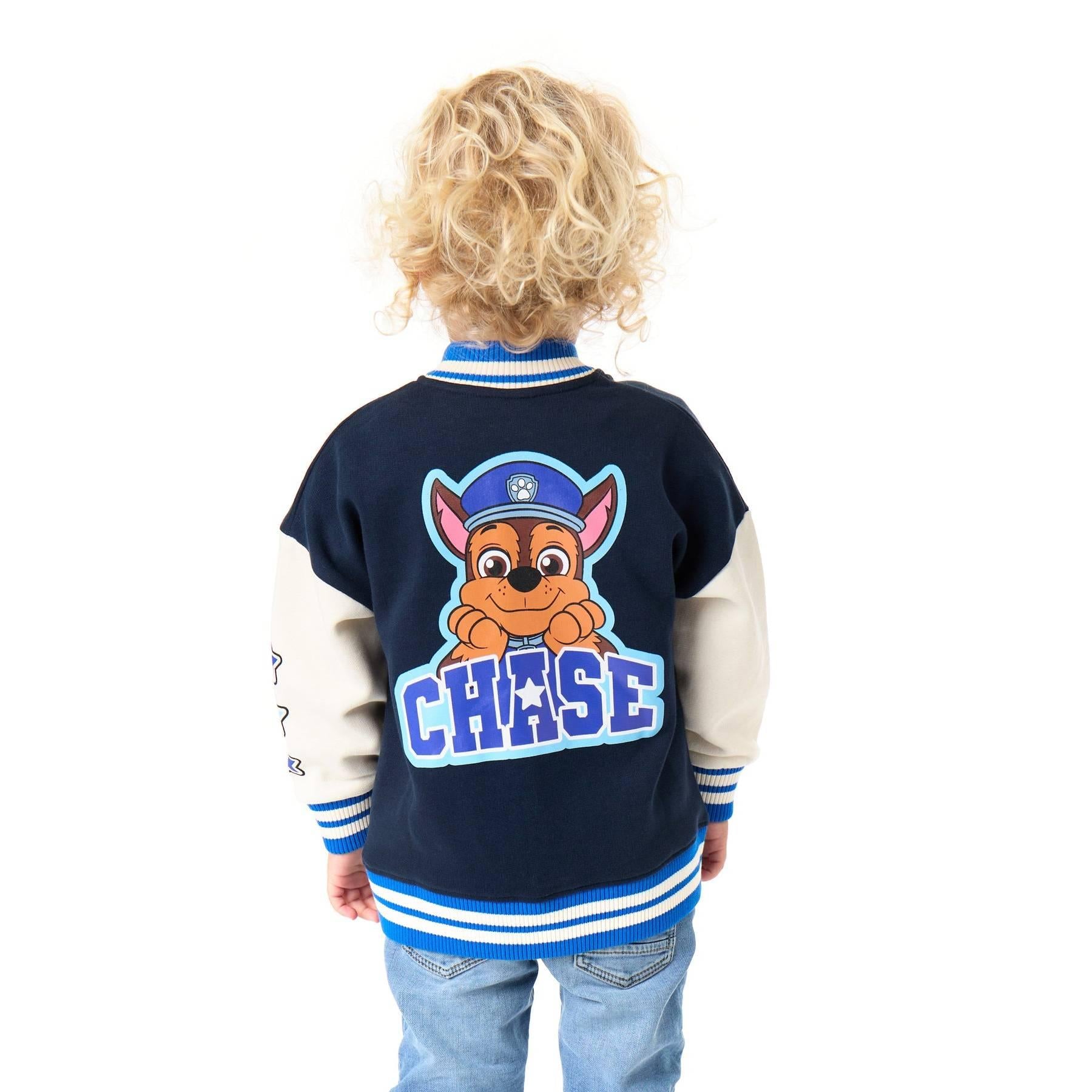 Blue-White - Back - Paw Patrol Boys Chase Bomber Jacket