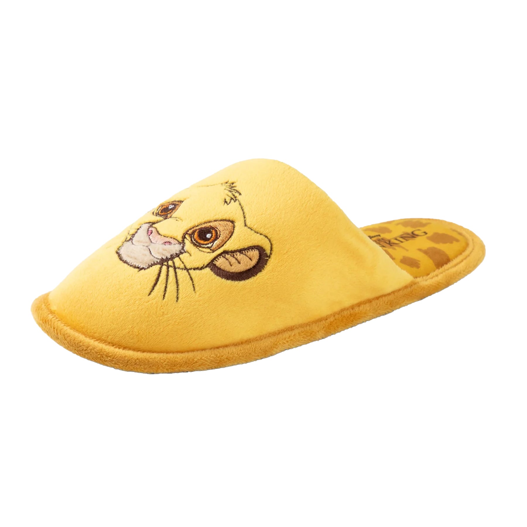Yellow - Side - The Lion King Womens-Ladies Simba Mule Slippers