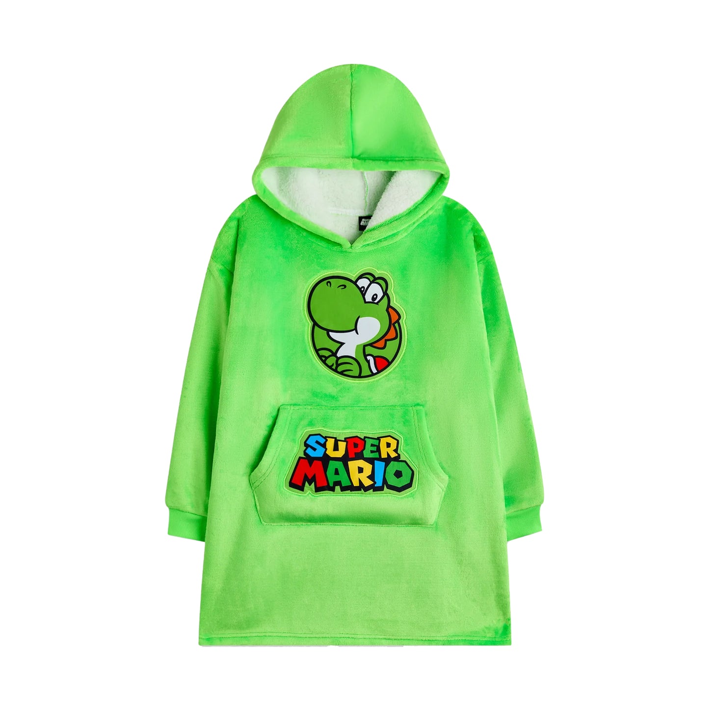 Green - Front - Super Mario Childrens-Kids Yoshi Blanket Hoodie