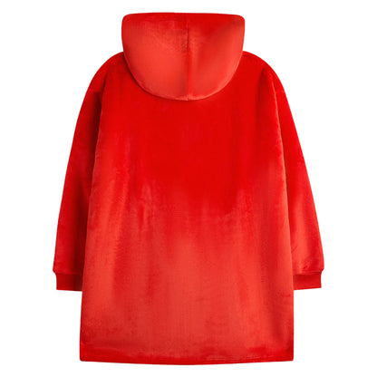 Red - Back - Super Mario Boys Logo Blanket Hoodie