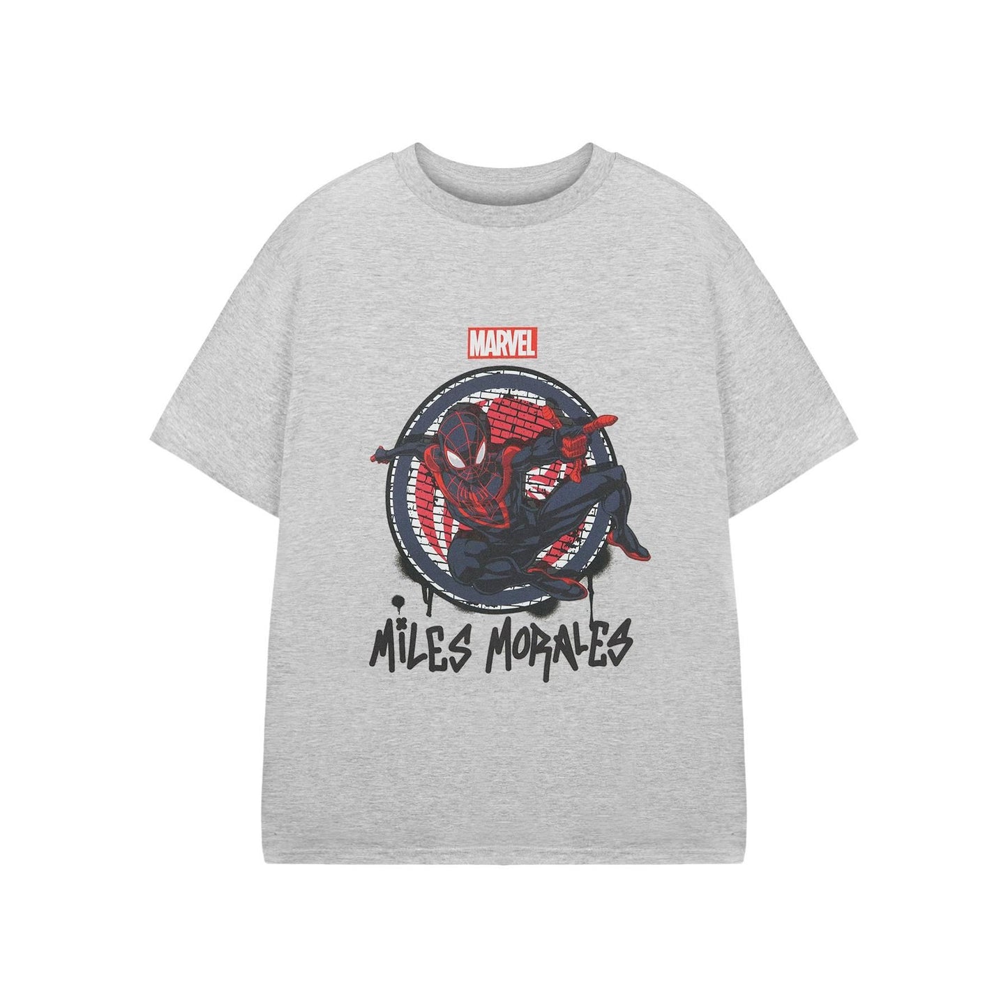 Grey - Front - Spider-Man: Miles Morales Boys Jump Short-Sleeved T-Shirt