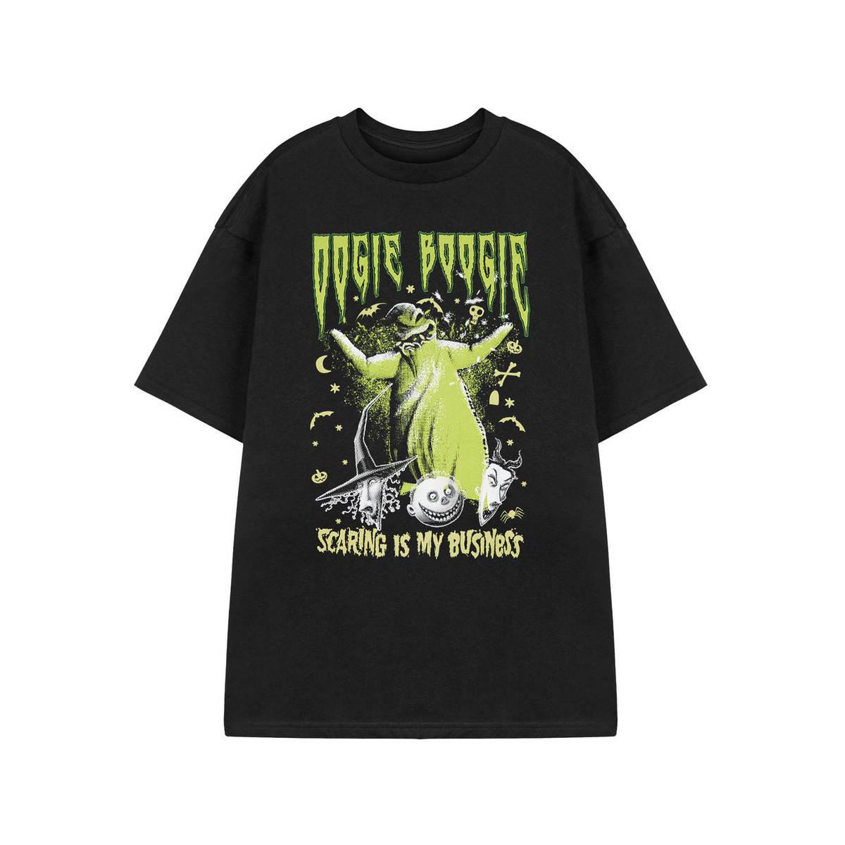 Black - Front - Nightmare Before Christmas Unisex Adult Oogie Boogie Short-Sleeved T-Shirt