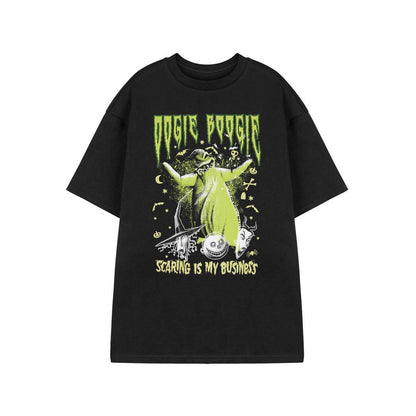 Black - Front - Nightmare Before Christmas Unisex Adult Oogie Boogie Short-Sleeved T-Shirt
