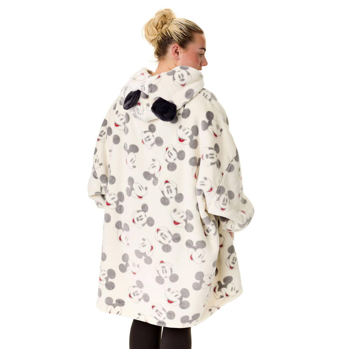 Beige - Back - Disney Womens-Ladies Mickey Mouse Hoodie Blanket