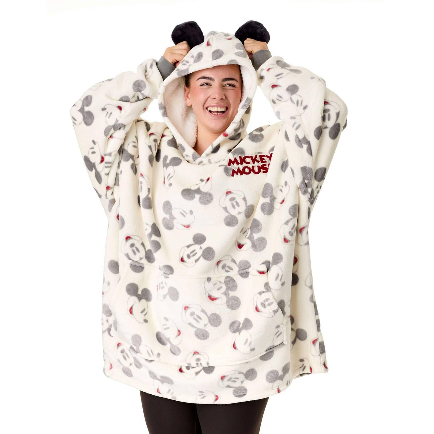 Beige - Front - Disney Womens-Ladies Mickey Mouse Hoodie Blanket