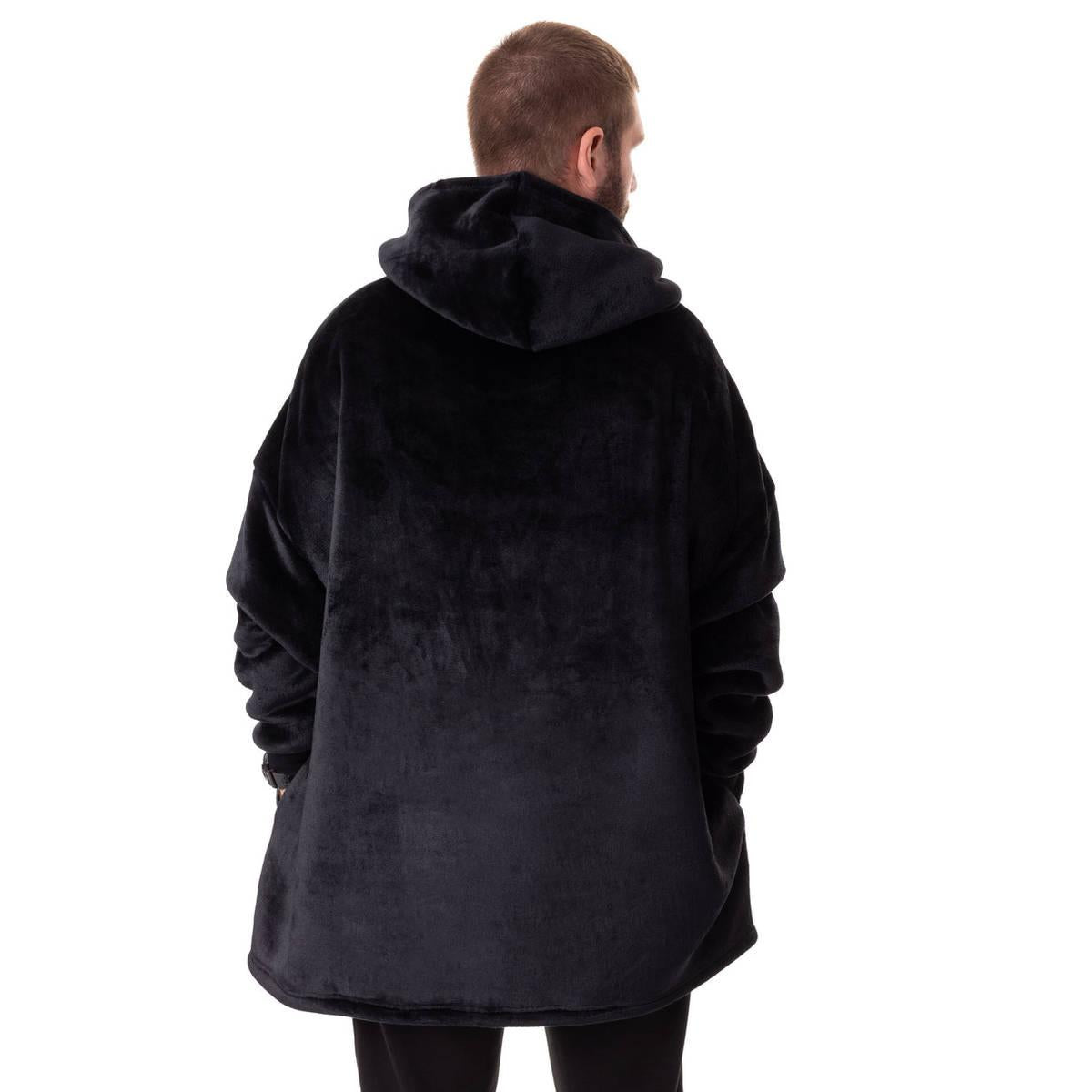 Black - Back - Venom Mens Logo Blanket Hoodie