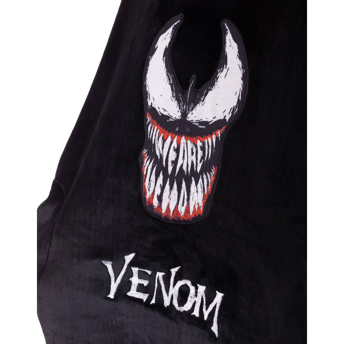Black - Side - Venom Mens Logo Blanket Hoodie
