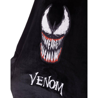 Black - Side - Venom Mens Logo Blanket Hoodie