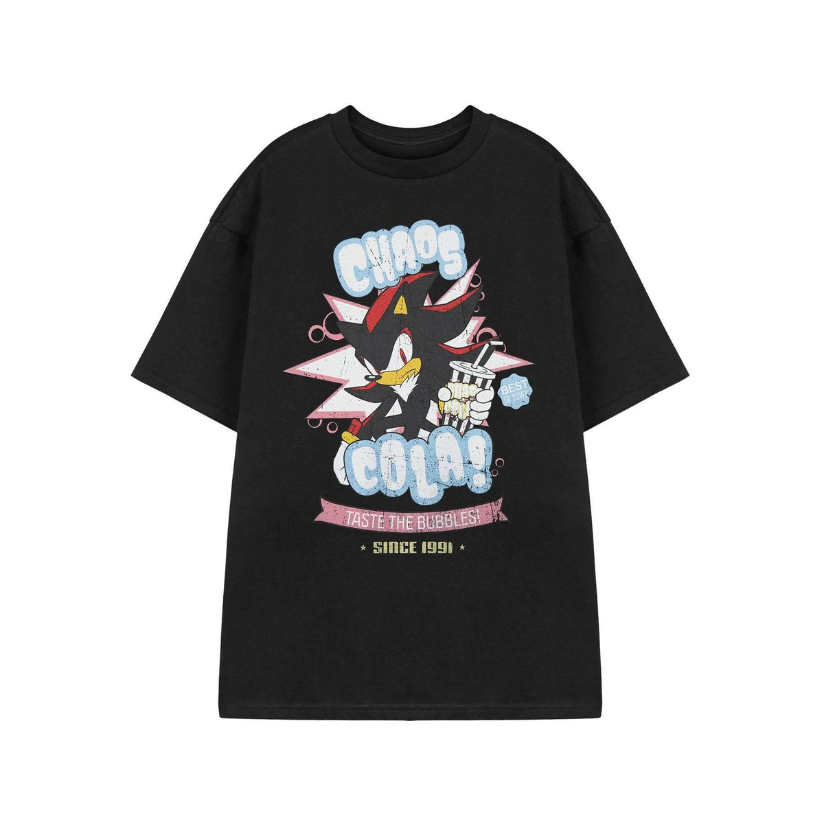 Black - Front - Sonic The Hedgehog Mens Chaos Cola Shadow Short-Sleeved T-Shirt